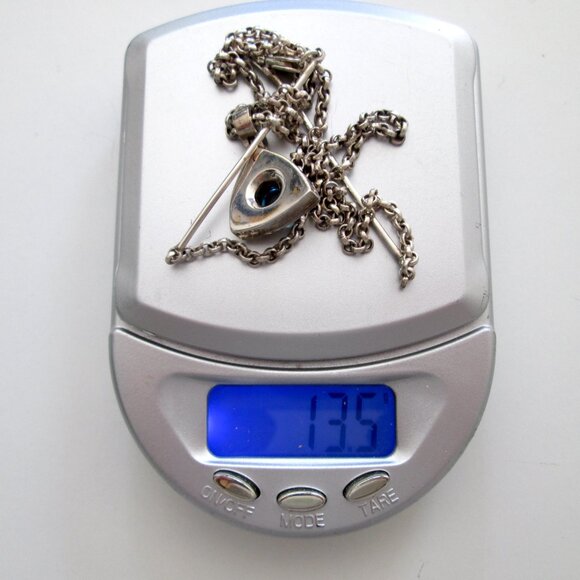 ✨💙 RARE IVAN DOBREN STERLING SILVER AND 14K GOLD BLUE TOPAZ PENDANT NECKLACE - Picture 11 of 16